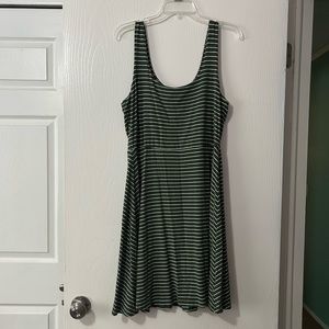 Women’s Large Old Navy olive green striped tank dress
